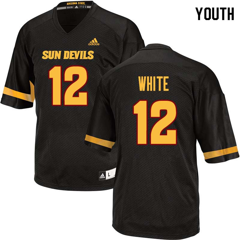 Youth #12 Tim White Arizona State Sun Devils College Football Jerseys Sale-Black - Click Image to Close